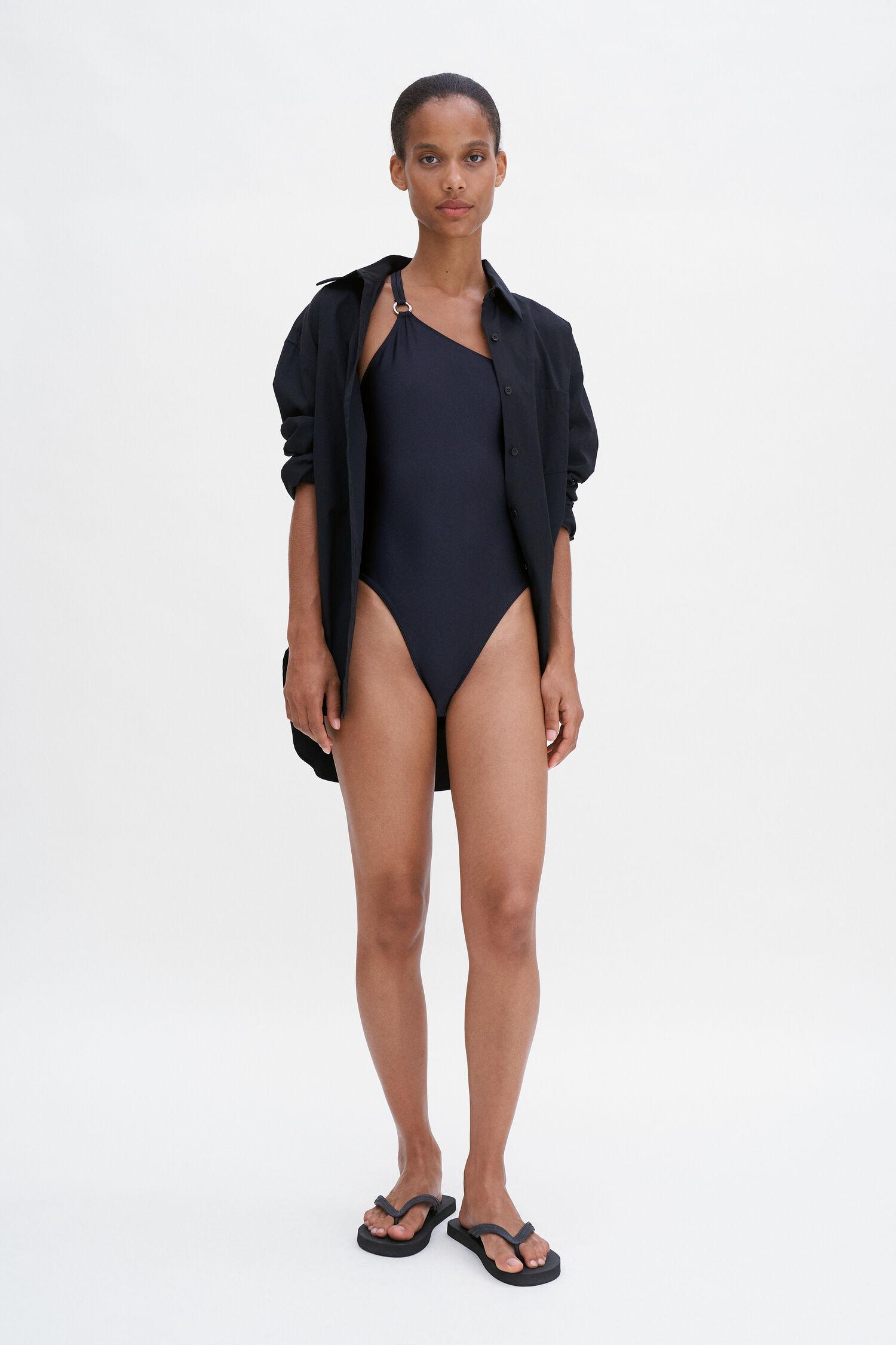 Asymmetric Shimmer Swimsuit by FILIPPA K