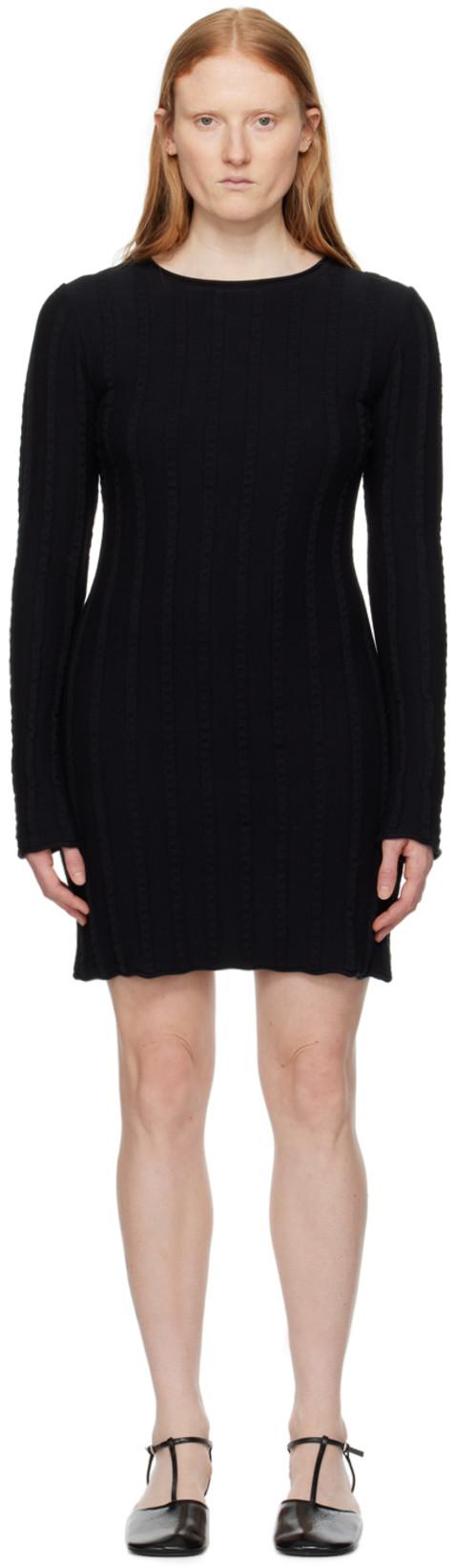 Black Rolled Edge Minidress by FILIPPA K