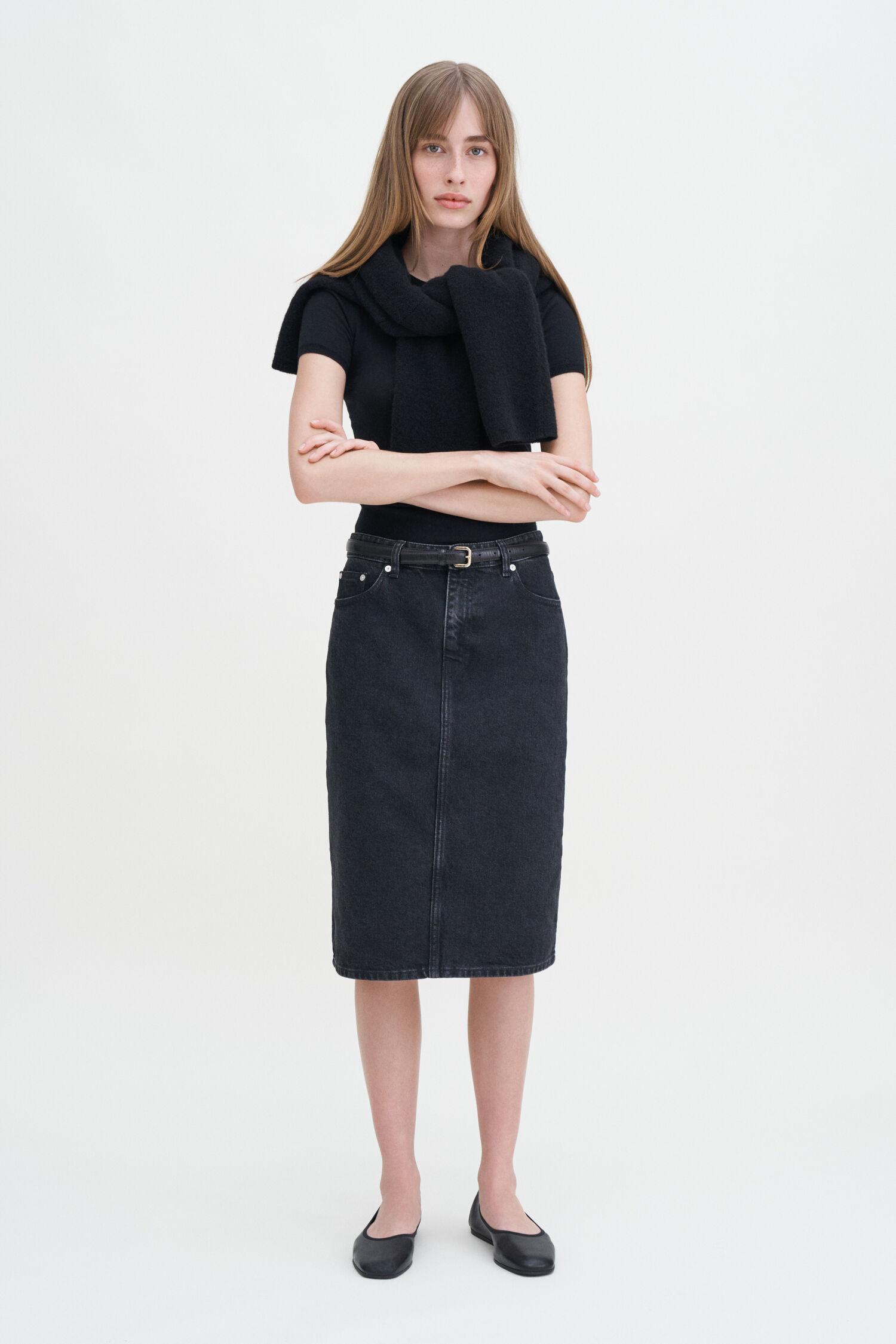 Denim Midi Skirt by FILIPPA K