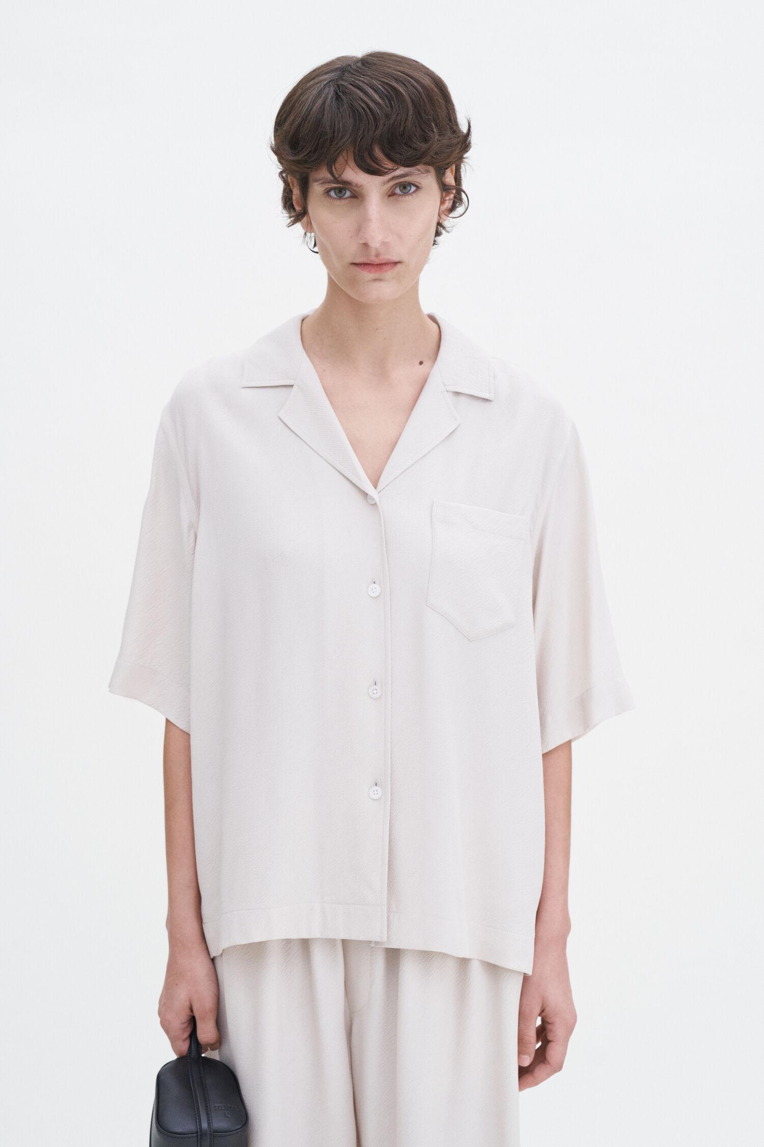 Draped Twill Shirt by FILIPPA K