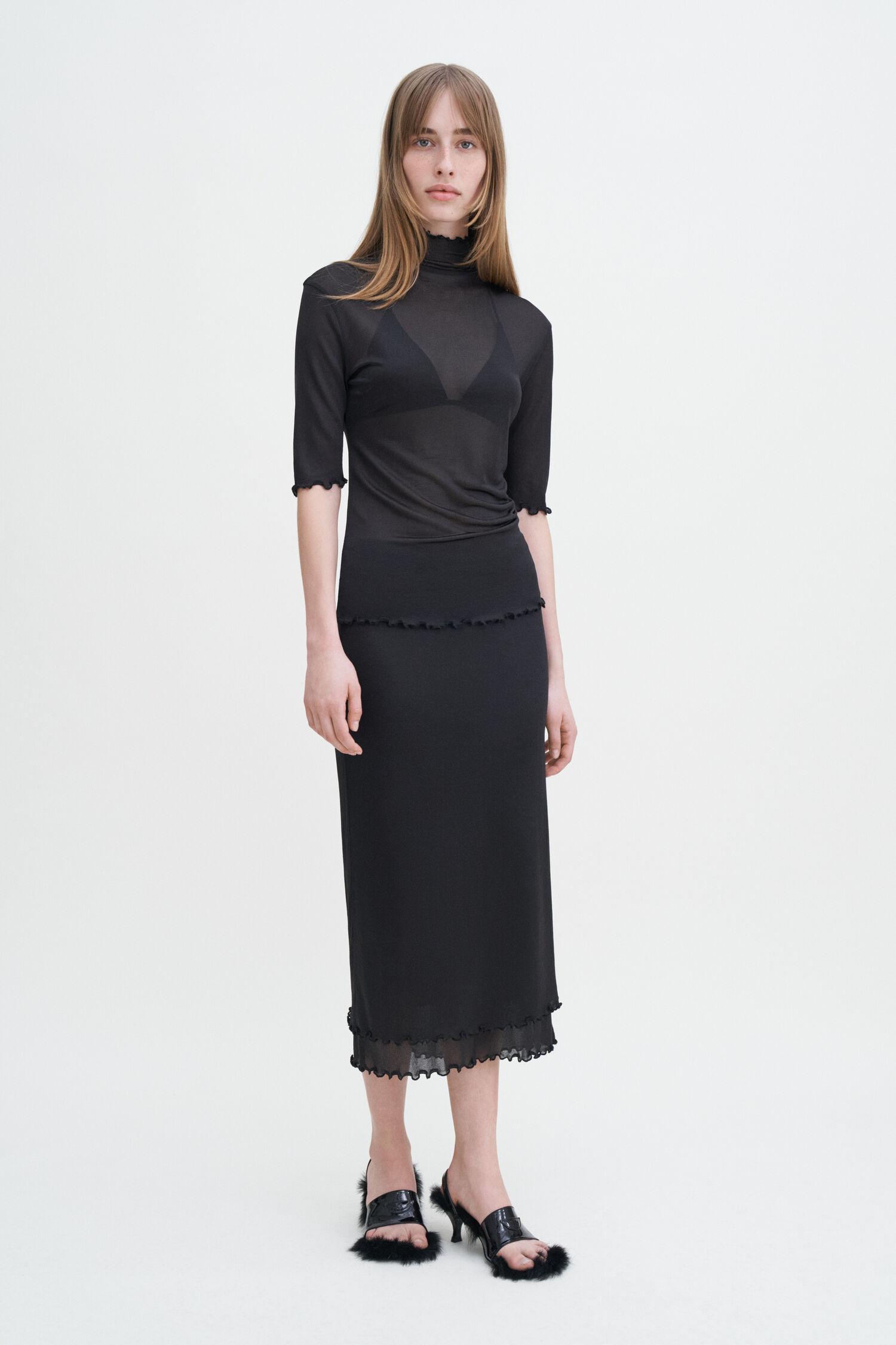 Layered Frill Crepe Skirt by FILIPPA K