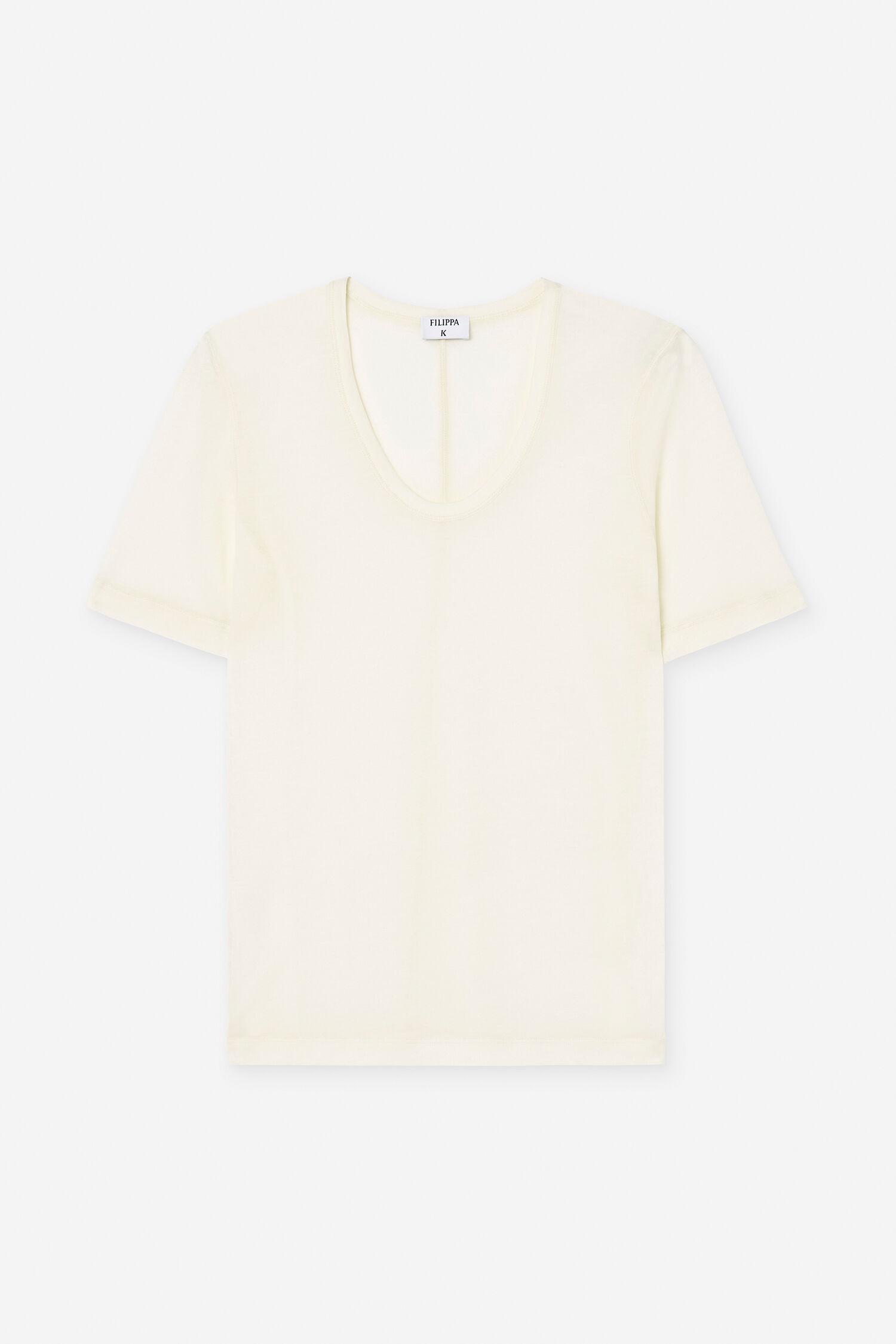 Lyocell Cashmere Scoop Neck Te by FILIPPA K
