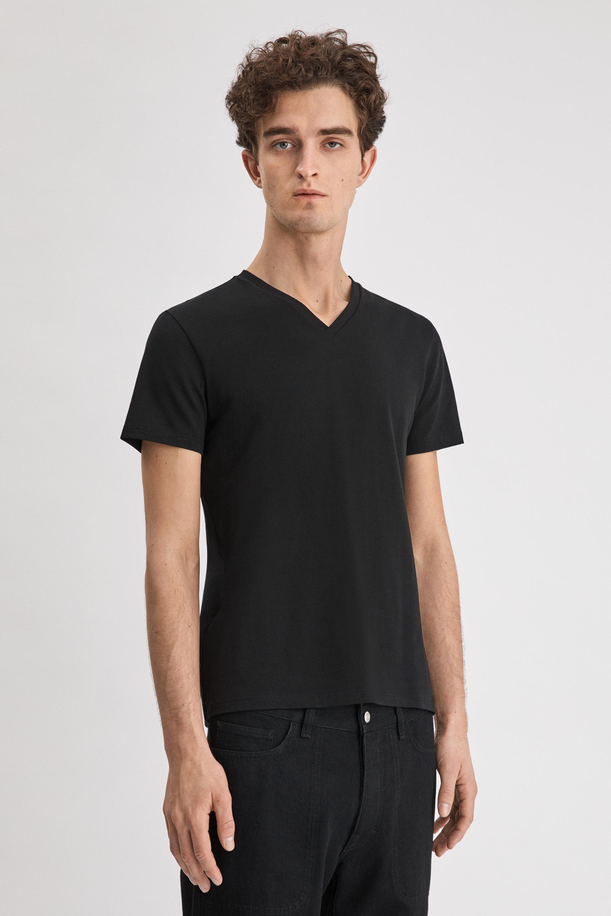 M. Lycra V-Neck Tee by FILIPPA K
