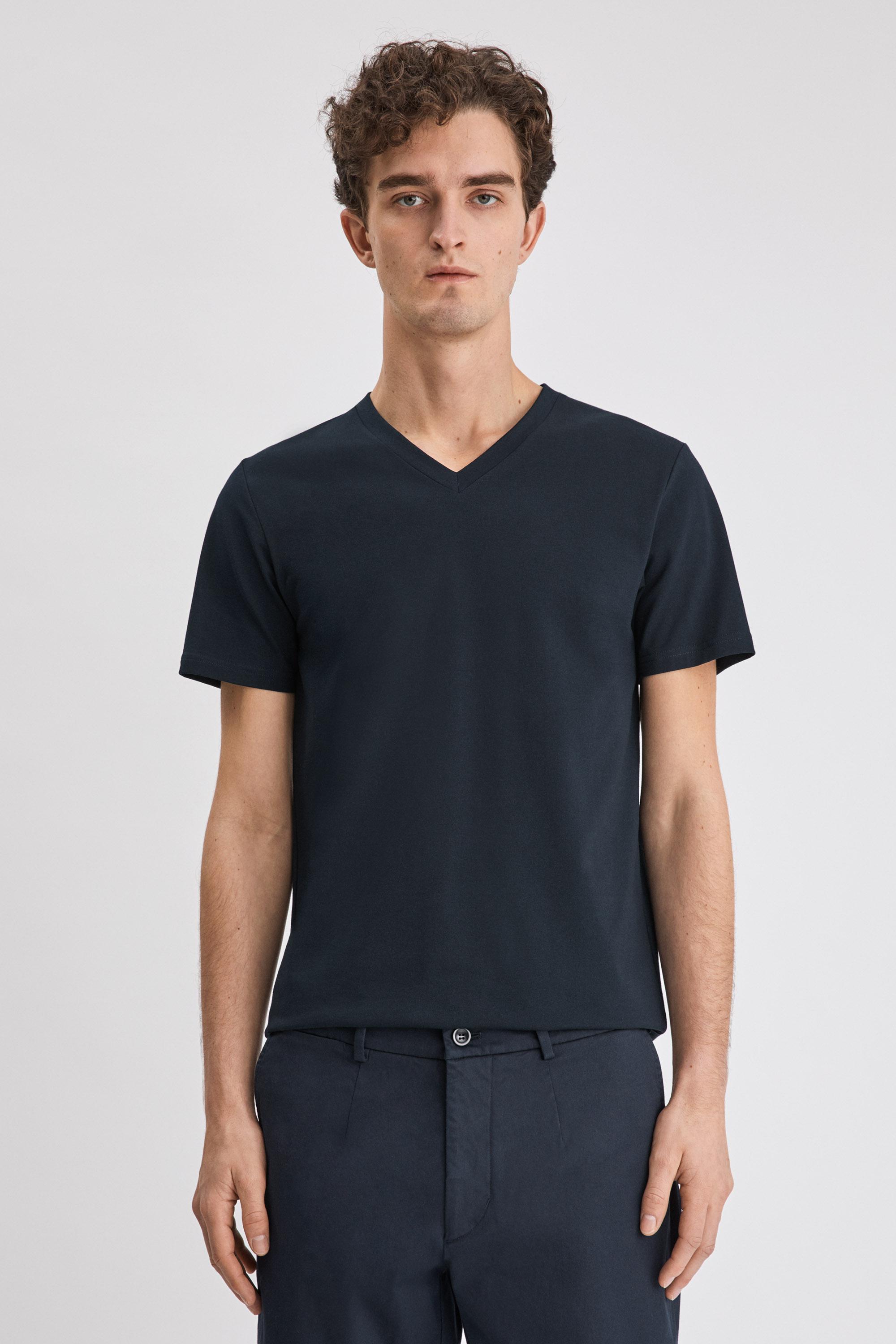 M. Lycra V-Neck Tee by FILIPPA K