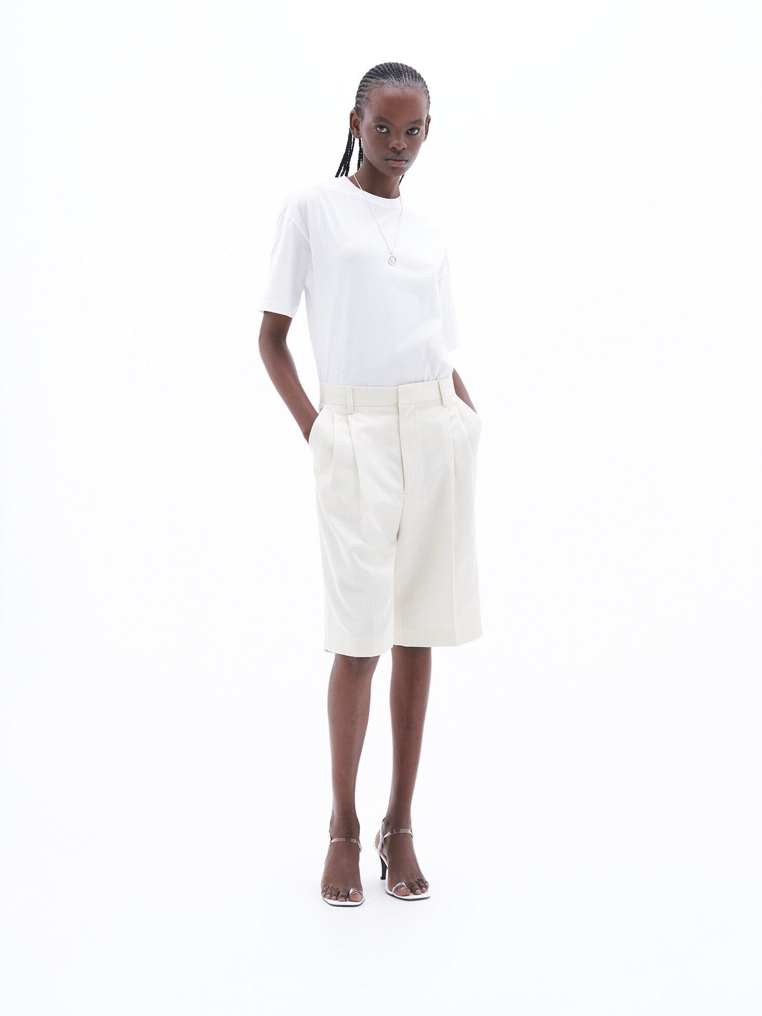 Relaxed Pinstripe Shorts by FILIPPA K