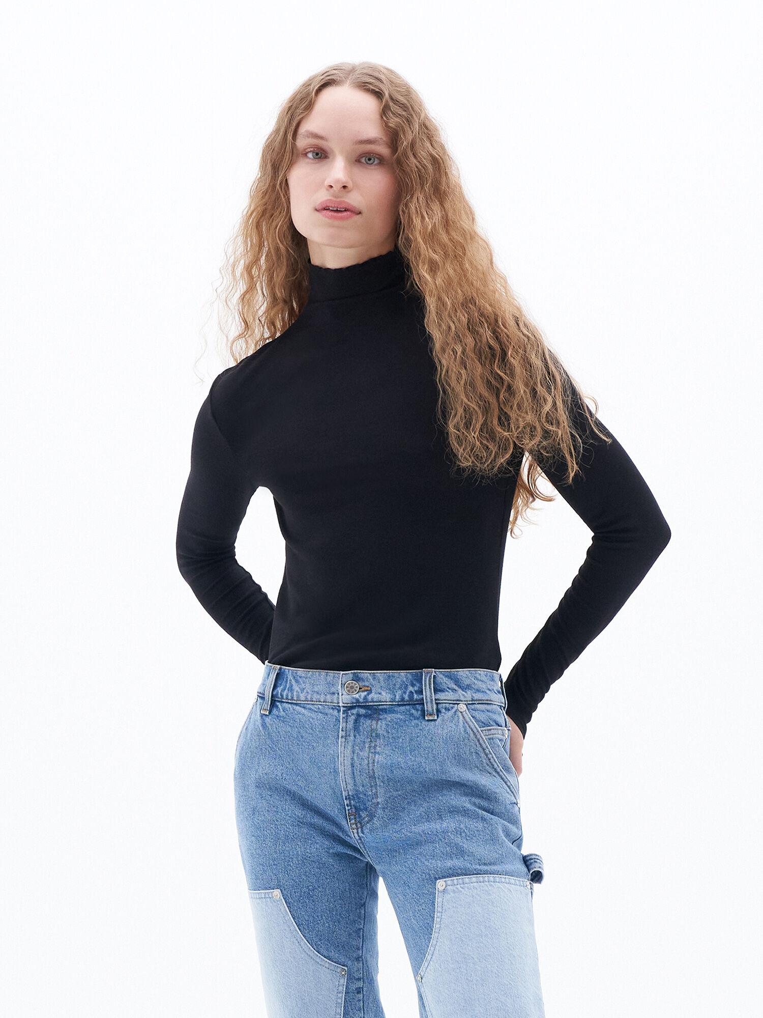 Rib Mock Neck Top by FILIPPA K