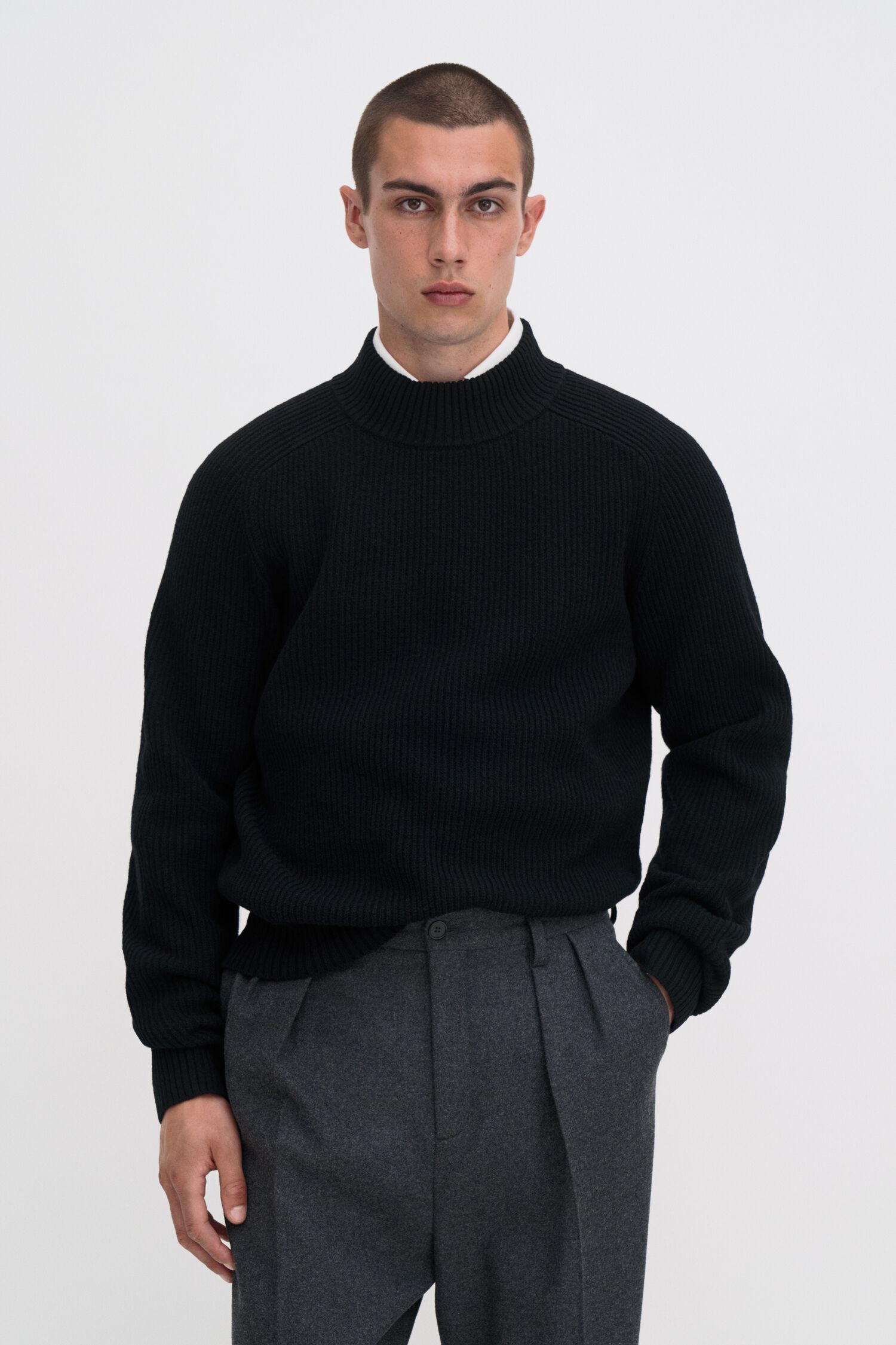 Ribbed Wool Mockneck Sweater by FILIPPA K