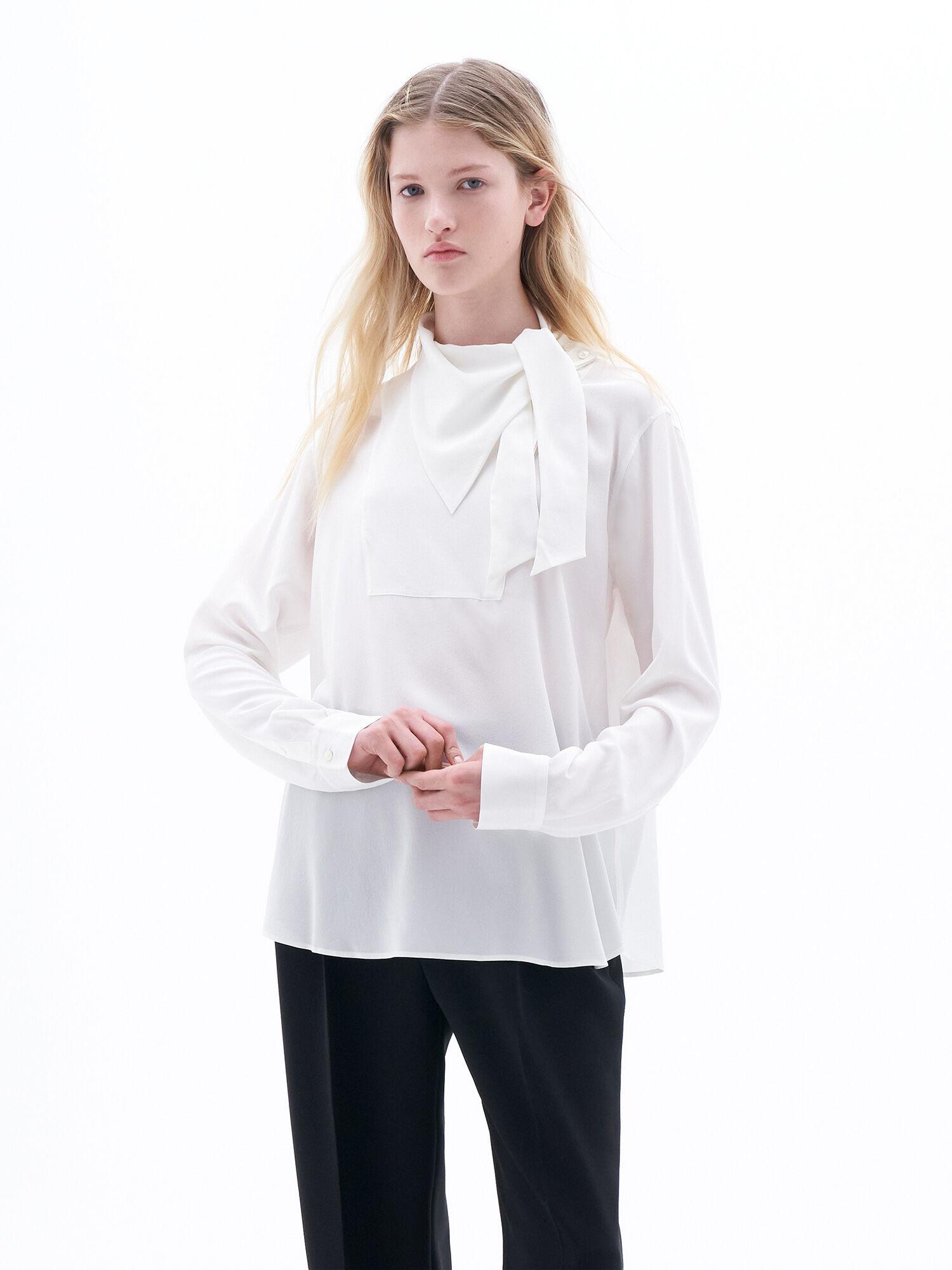 Scarf Neck Silk Shirt by FILIPPA K