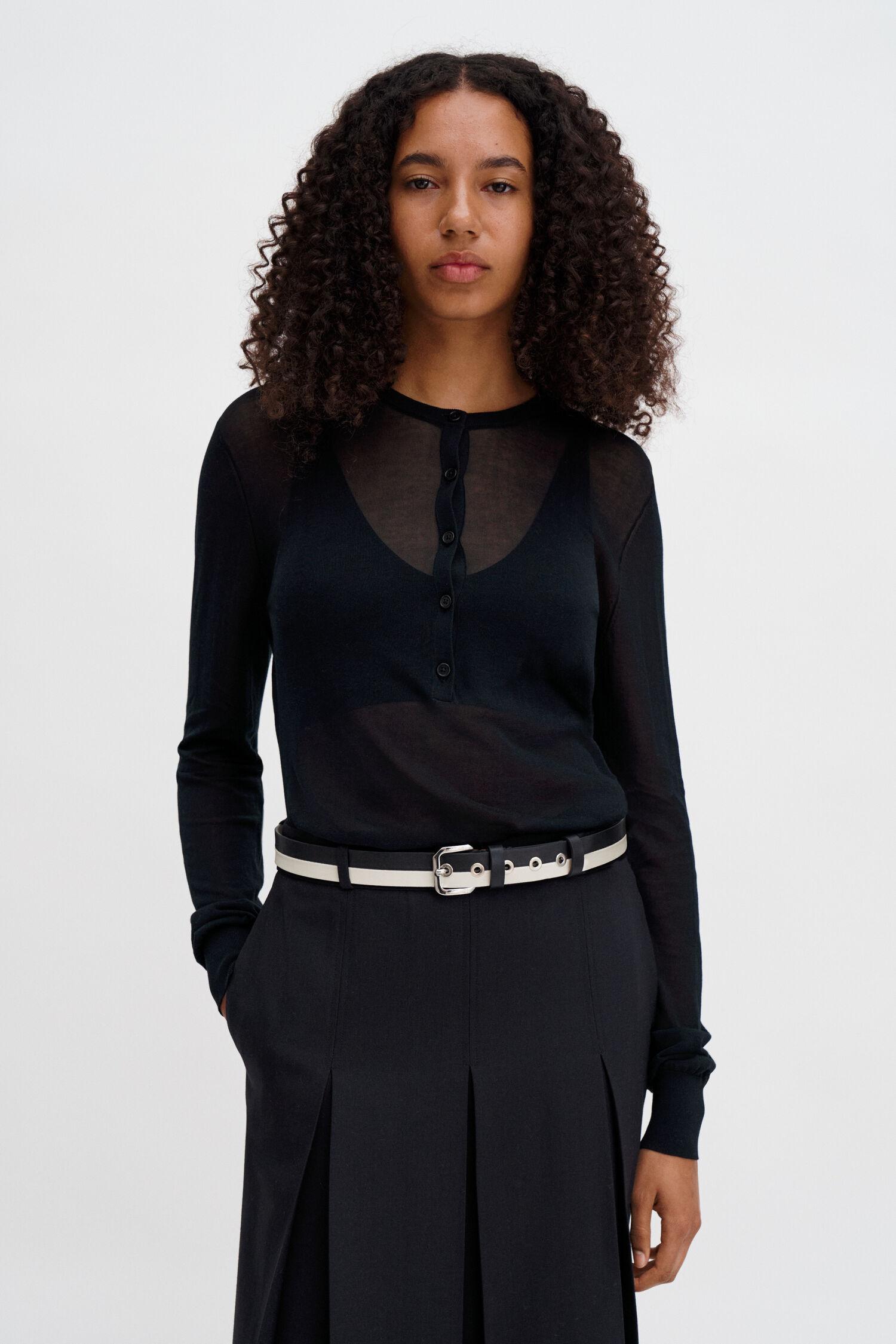 Sheer Knit Henley by FILIPPA K