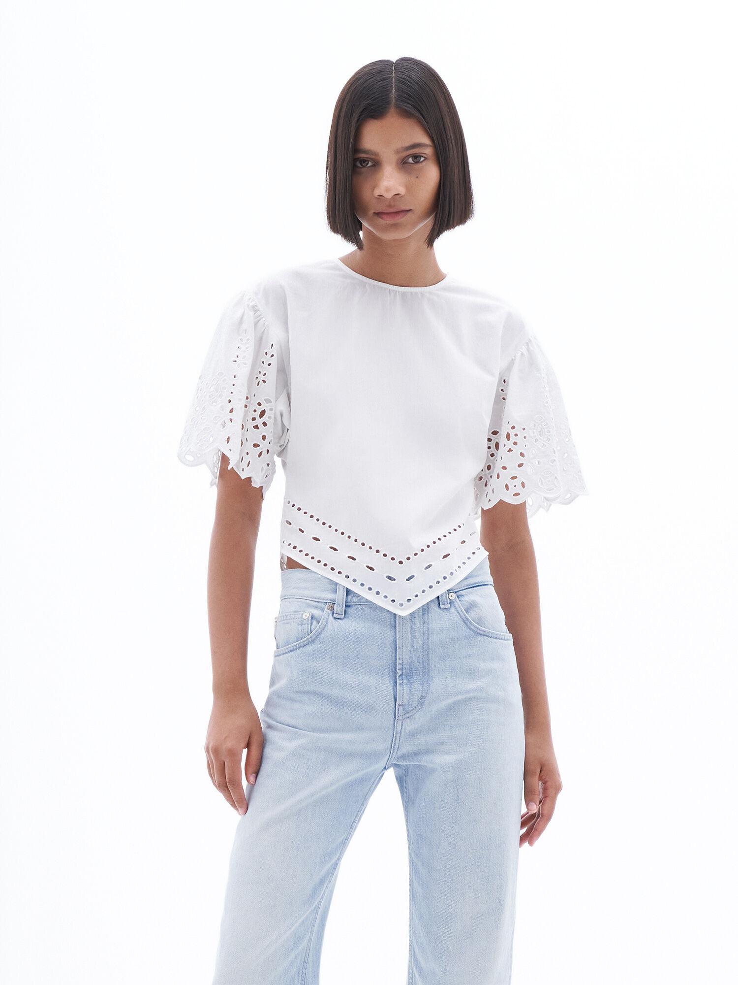 Short Sleeve Embroidery Top by FILIPPA K