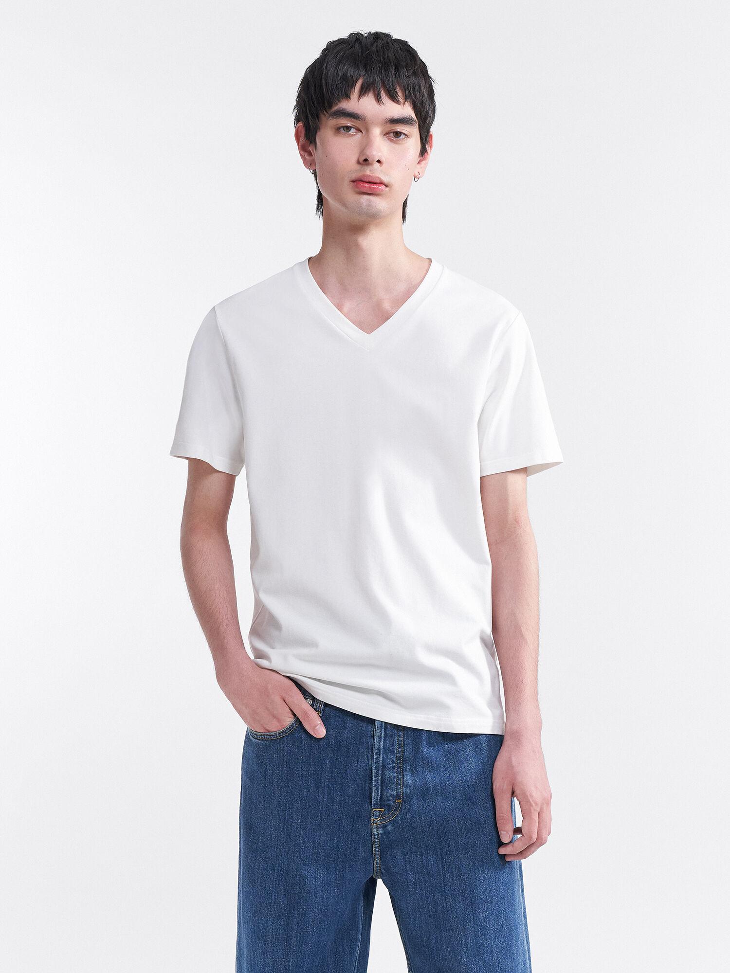 Stretch V-Neck Tee by FILIPPA K