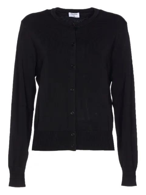button-front crew-neck cardigan by FILIPPA K