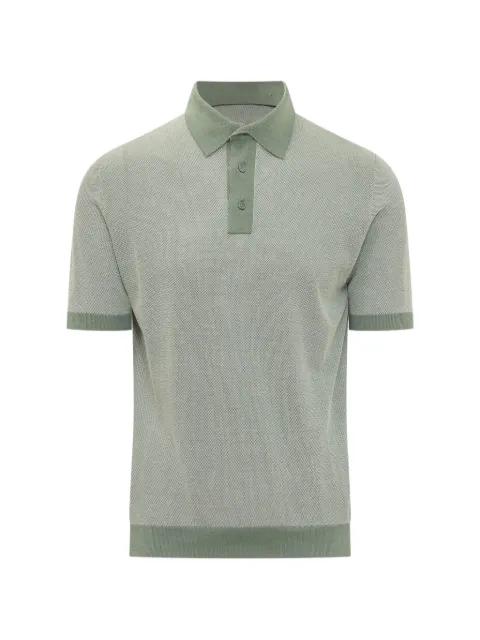 Oxford-knit short-sleeve polo shirt by FILIPPO DE LAURENTIIS
