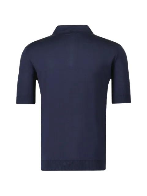 V-neck short-sleeve cotton polo shirt by FILIPPO DE LAURENTIIS