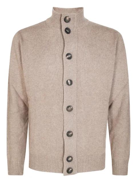 buttoned turtleneck cardigan by FILIPPO DE LAURENTIIS