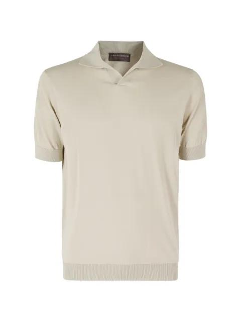 fine-knit short-sleeve polo shirt by FILIPPO DE LAURENTIIS