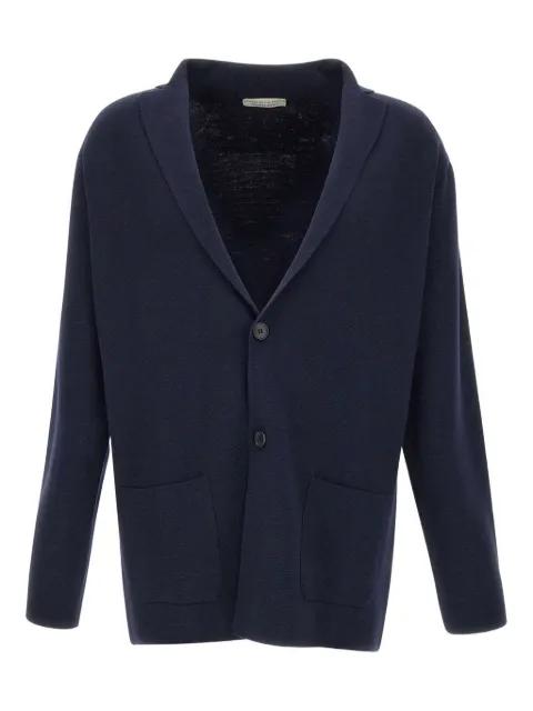 peak-lapel wool cardigan by FILIPPO DE LAURENTIIS