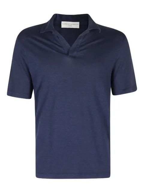 polo-collar short-sleeve top by FILIPPO DE LAURENTIIS