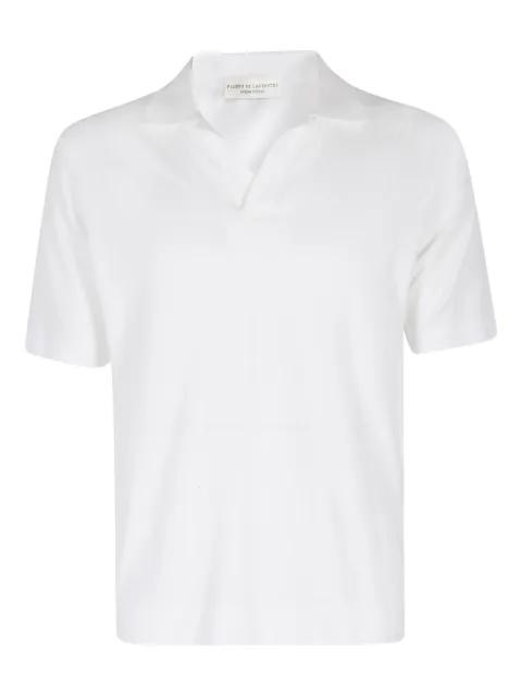 polo-collar short-sleeve top by FILIPPO DE LAURENTIIS