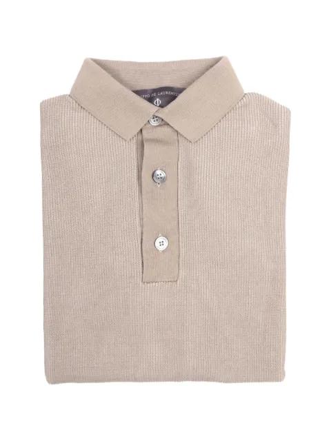 ribbed-knit short-sleeve polo shirt by FILIPPO DE LAURENTIIS
