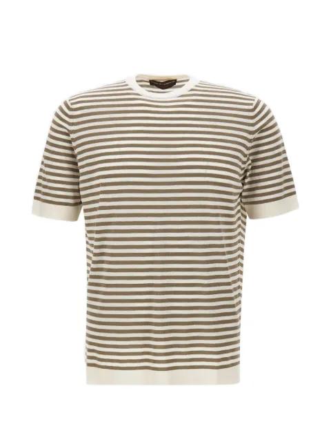 striped crew neck T-shirt by FILIPPO DE LAURENTIIS