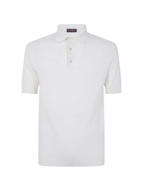 textured short-sleeve polo shirt by FILIPPO DE LAURENTIIS