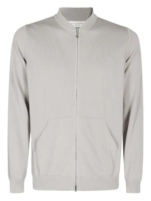 zip-up stand-collar cardigan by FILIPPO DE LAURENTIIS