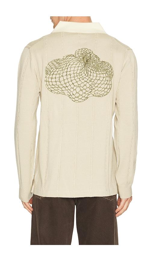 Filling Pieces Knit Football Jersey in Beige by FILLING PIECES
