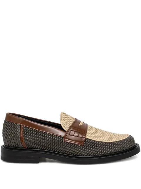 Reed woven-panel loafers by FILLING PIECES