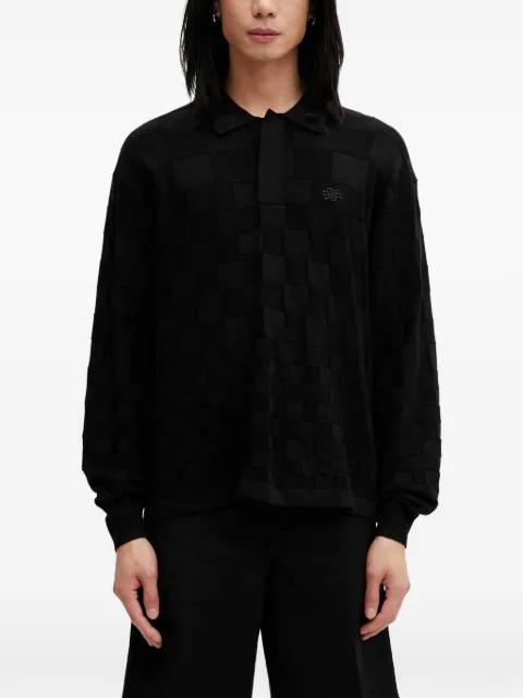 Rugby check-pattern logo-embroidered sweatshirt by FILLING PIECES
