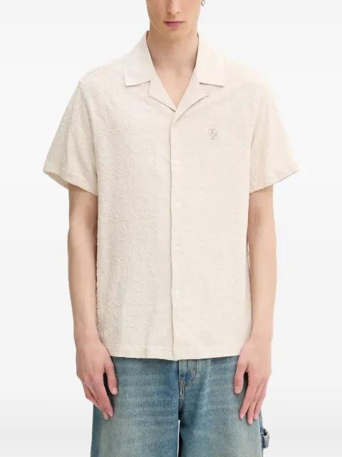 floral-embroidered short-sleeves shirt by FILLING PIECES
