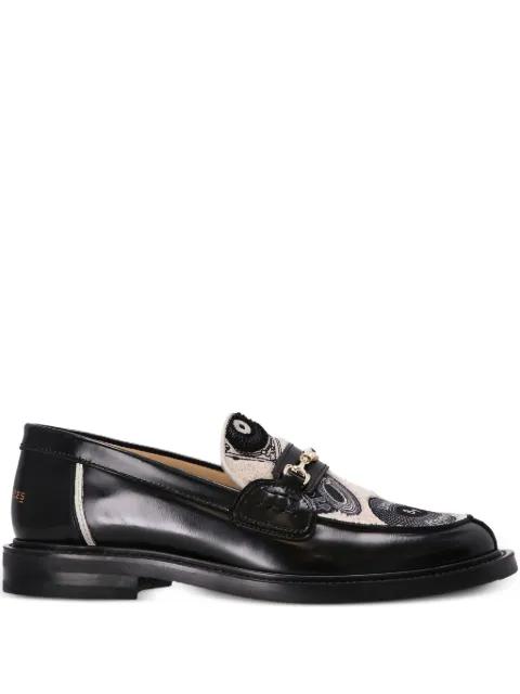 graphic-pattern leather loafers by FILLING PIECES