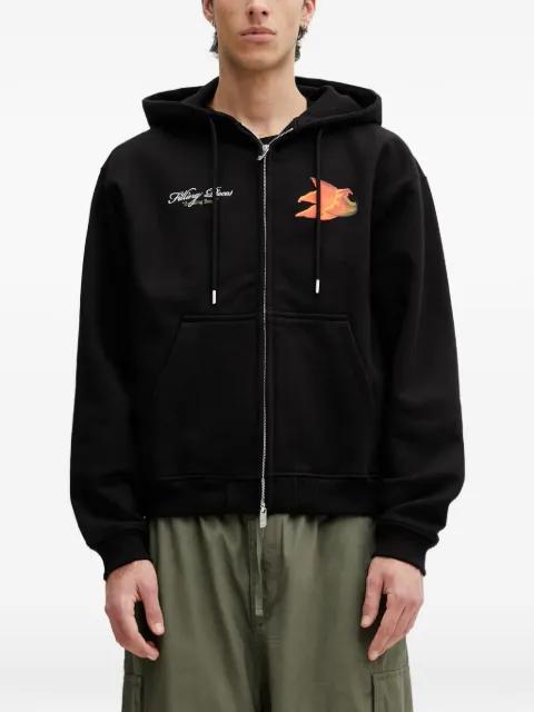 graphic-print zip-up hoodie by FILLING PIECES