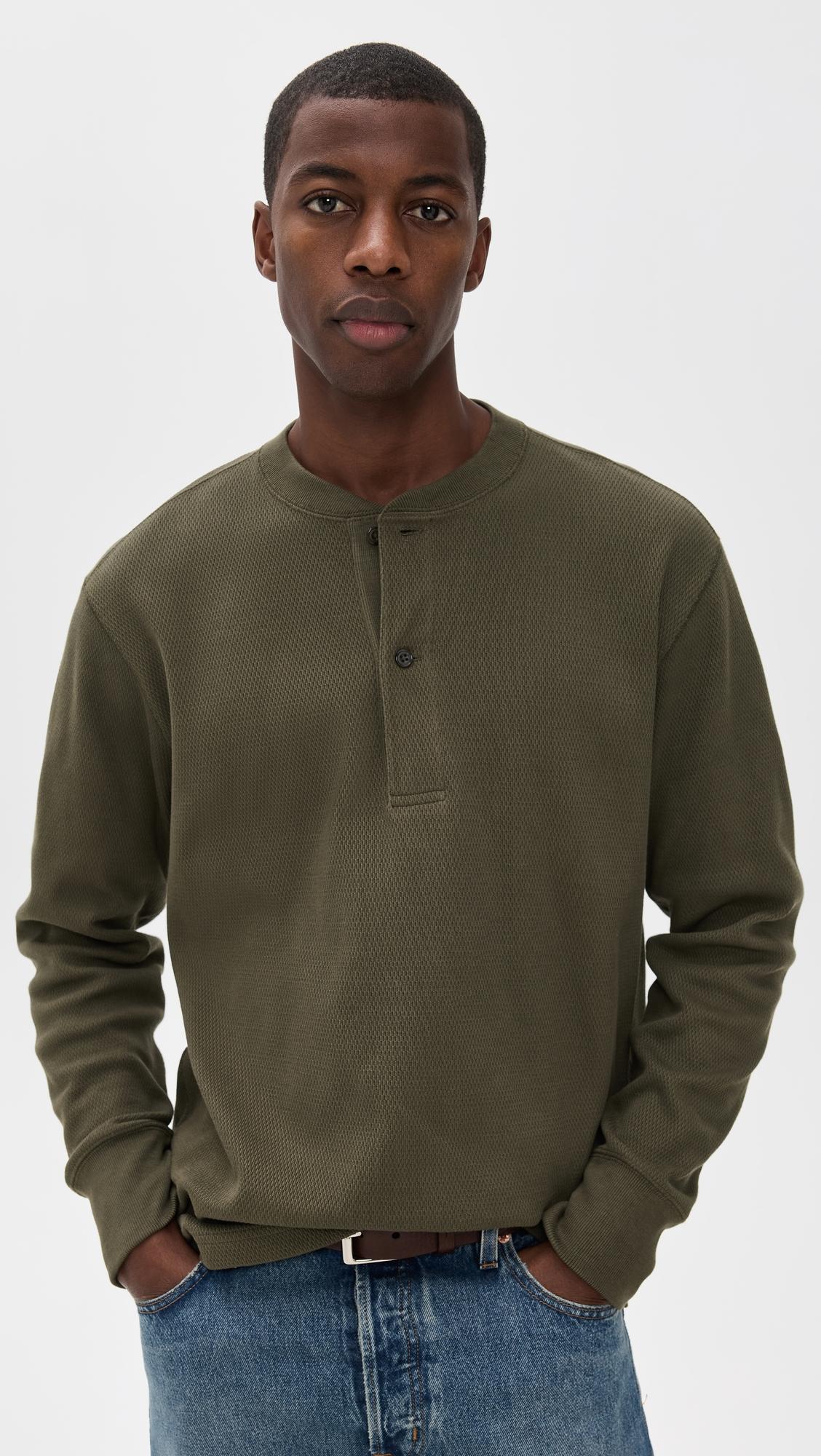 Waffle Knit Henley Top by FILSON
