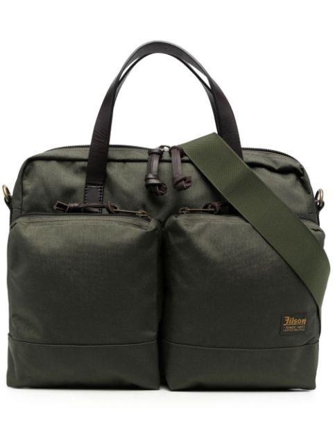 multi-pocket laptop bag by FILSON
