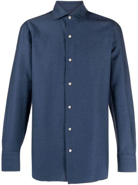 long-sleeve cotton-blend shirt by FINAMORE 1925 NAPOLI