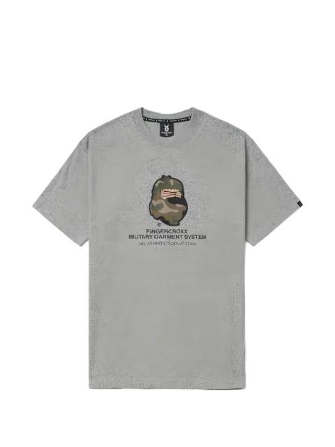 camouflage appliqué T-shirt by FINGERCROXX