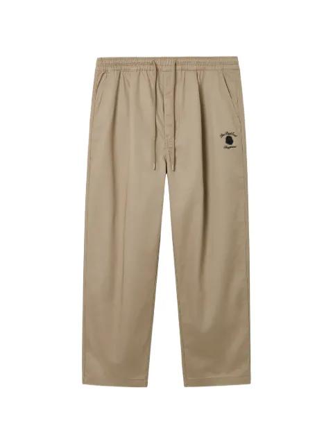 drawstring logo-patch trousers by FINGERCROXX
