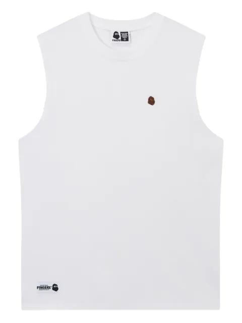 embroidered-logo sleeveless vest by FINGERCROXX
