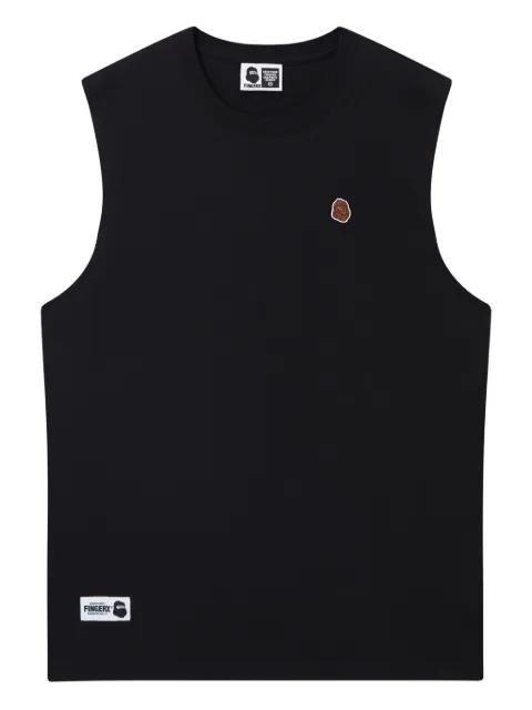 embroidered-logo sleeveless vest by FINGERCROXX