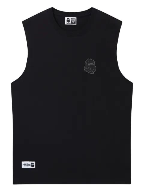 embroidered sleeveless vest by FINGERCROXX