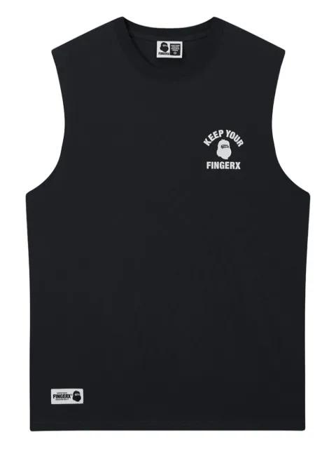 graphic-print cotton vest by FINGERCROXX