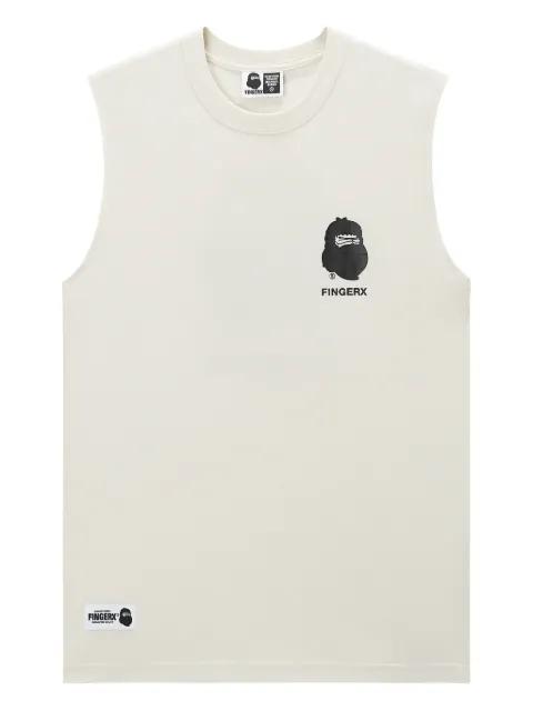 graphic-print cotton vest by FINGERCROXX