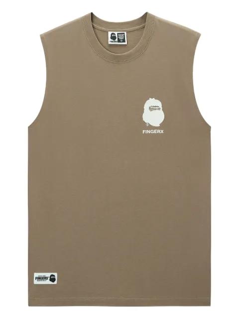 graphic-print cotton vest by FINGERCROXX