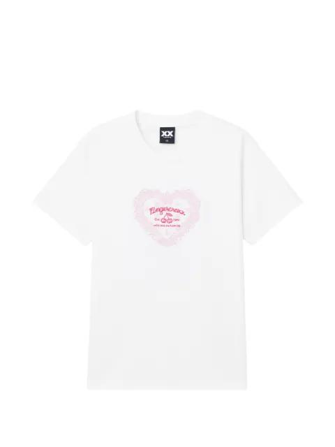heart-embroidered T-shirt by FINGERCROXX
