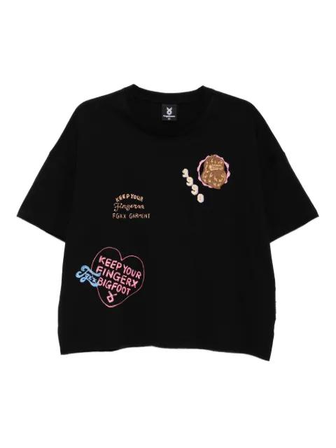 logo-embroidered T-shirt by FINGERCROXX