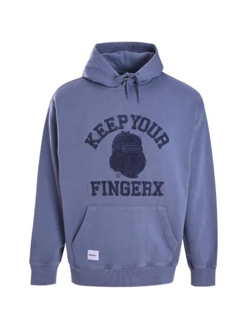 logo-patch hoodie by FINGERCROXX