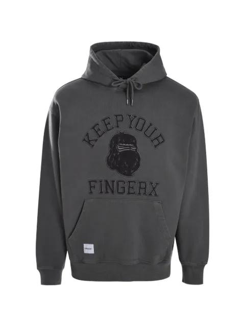logo-patch hoodie by FINGERCROXX