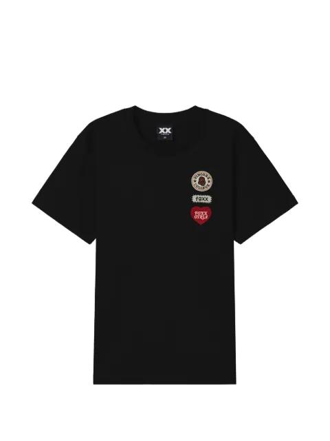 logo-patches T-shirt by FINGERCROXX