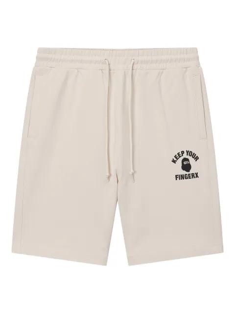 logo-print drawstring shorts by FINGERCROXX